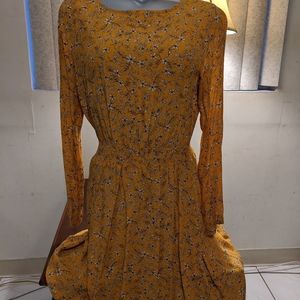 H&M Yellow Dress with flowers Size Small